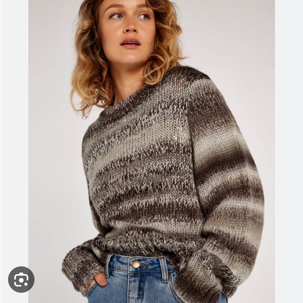 Apricot Chunky Knit Ombre Sweater, Size 6